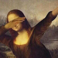 Mona Lisa contemporánea haciendo el gesto del dab, fusionando arte clásico y moderno